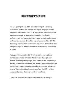 英語專四作文優(yōu)秀例句