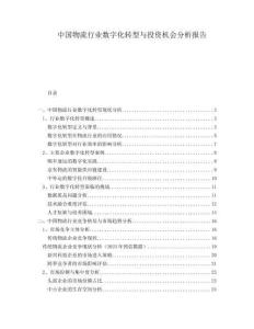 中國物流行業(yè)數(shù)字化轉(zhuǎn)型與投資機(jī)會(huì)分析報(bào)告