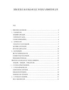 國際貿易行業(yè)市場分析及匯率變化與策略管理文件