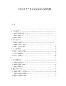 工業(yè)機(jī)器人產(chǎn)業(yè)化發(fā)展報(bào)告與市場(chǎng)預(yù)測(cè)