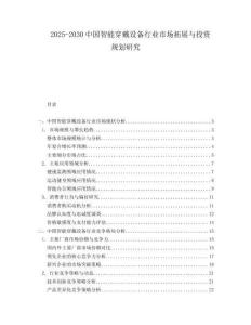 2025-2030中國(guó)智能穿戴設(shè)備行業(yè)市場(chǎng)拓展與投資規(guī)劃研究