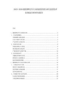 2025-2030捷豹摩托車(chē)行業(yè)現(xiàn)狀供需分析及投資評(píng)估規(guī)劃分析研究報(bào)告