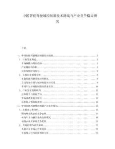 中國智能駕駛域控制器技術(shù)路線與產(chǎn)業(yè)競爭格局研究