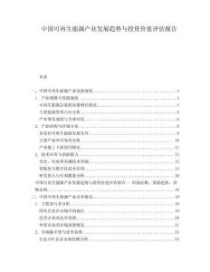 中國可再生能源產業(yè)發(fā)展趨勢與投資價值評估報告