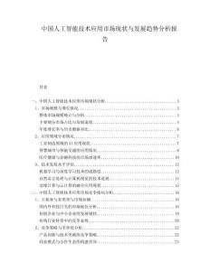中國人工智能技術(shù)應(yīng)用市場現(xiàn)狀與發(fā)展趨勢分析報告