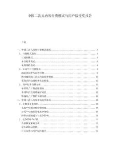 中國(guó)二次元內(nèi)容付費(fèi)模式與用戶接受度報(bào)告
