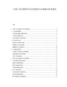 中國(guó)工業(yè)互聯(lián)網(wǎng)平臺(tái)應(yīng)用現(xiàn)狀與市場(chǎng)潛力研究報(bào)告