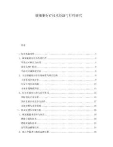 碳捕集封存技術(shù)經(jīng)濟可行性研究