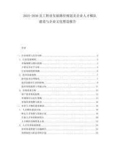 2025-2030員工職業發展路徑規劃及企業人才梯隊建設與企業文化塑造報告