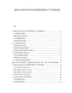 遙感衛星技術革命應用領域拓展航天產業發展報告