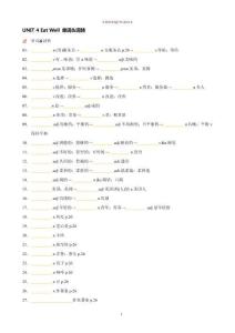 2024新人教版英語七年級下UNIT 4單詞詞轉默寫單（含答案）