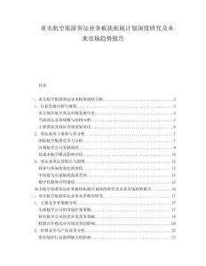 亞太航空旅游客運(yùn)業(yè)務(wù)板塊拓展計(jì)劃深度研究及未來市場趨勢報(bào)告