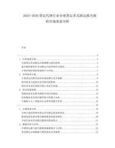 2025-2030貨運代理行業(yè)全球貨運多式聯(lián)運報關(guān)報檢市場需求分析