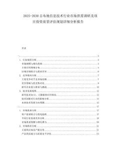 2025-2030吉布地信息技術行業市場供需調研及項目投資前景評估規劃詳細分析報告