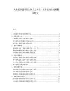 大數據審計風險識別模型開發與稅務系統防逃稅技術整合