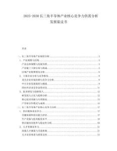 2025-2030長三角半導體產業核心競爭力供需分析發展藍皮書