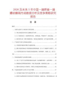 2026及未來5年中國一端焊接一端螺紋蝶閥市場數據分析及競爭策略研究報告