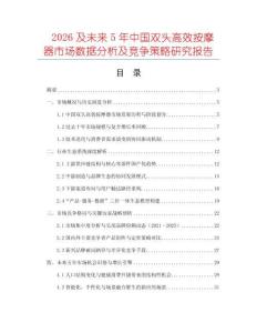 2026及未來5年中國雙頭高效按摩器市場數(shù)據(jù)分析及競爭策略研究報(bào)告