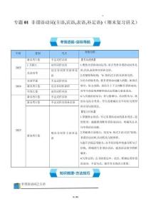 專題01  非謂語動詞作主語，賓語，表語和賓語補足語（期末復(fù)習講義）（原卷版及全解全析）