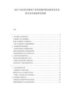 2025-2030歐非棉花產(chǎn)業(yè)供需循環(huán)格局演變及農(nóng)業(yè)資本布局規(guī)劃研究簡報