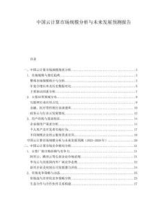 中國云計(jì)算市場規(guī)模分析與未來發(fā)展預(yù)測報(bào)告