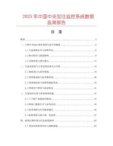 2025年中國中央加注監控系統數據監測報告