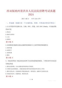 西雙版納州景洪市人民法院招聘考試真題2024