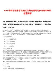 2025安徽阜陽市阜合園區(qū)企業(yè)招聘筆試參考題庫附帶答案詳解