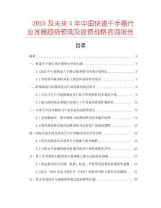 2025及未來5年中國快速干手器行業發展趨勢預測及投資戰略咨詢報告