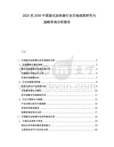 2025至2030中國鼓式加熱器行業市場深度研究與戰略咨詢分析報告