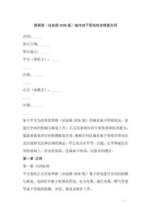 翡翠路（站前路2026版）城市地下管線檢測修復合同