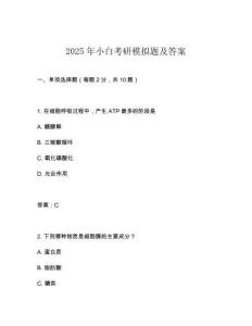 2025年小白考研模擬題及答案
