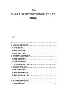2025-2030鹽城市沿海發(fā)展帶建設(shè)生態(tài)屏障與經(jīng)濟(jì)社會發(fā)展雙贏規(guī)劃