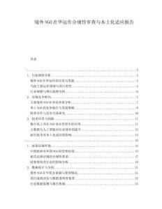 境外NGO在華運作合規性審查與本土化適應報告