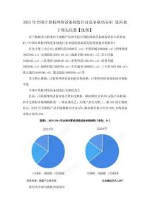 2025年全球計算機網絡設備制造行業競爭格局分析 思科處于領先位置【組圖】