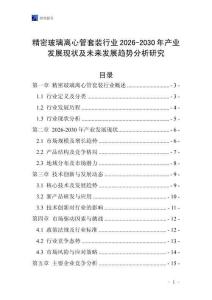 精密玻璃離心管套裝行業(yè)2026-2030年產(chǎn)業(yè)發(fā)展現(xiàn)狀及未來(lái)發(fā)展趨勢(shì)分析研究