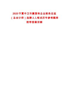 2025寧夏中衛市屬國有企業財務總監（總會計師）選聘2人筆試歷年參考題庫附帶答案詳解