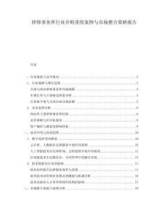 律師事務(wù)所行業(yè)并購重組案例與市場整合策略報告