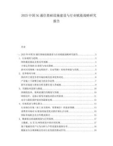 2025中國5G通信基礎(chǔ)設(shè)施建設(shè)與行業(yè)賦能戰(zhàn)略研究報(bào)告