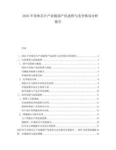 2025半導體芯片產業鏈國產化進程與競爭格局分析報告