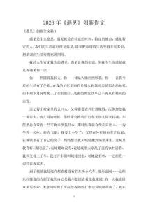 2026年《遇見》創(chuàng)新作文