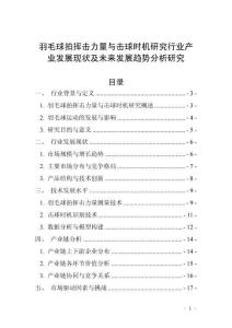 羽毛球拍揮擊力量與擊球時機研究行業產業發展現狀及未來發展趨勢分析研究