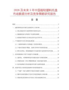 2026及未來5年中國超輕塑料托盤市場數(shù)據(jù)分析及競爭策略研究報告