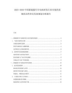 2025-2030中國新能源汽車電機研發行業市場供需現狀高性價比發展規劃分析報告