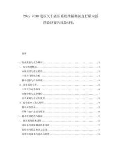 2025-2030液壓叉車液壓系統泄漏測試直行橫向搖擺驗證報告風險評估