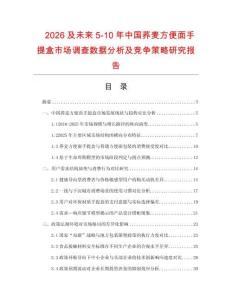 2026及未來5-10年中國蕎麥方便面手提盒市場調查數據分析及競爭策略研究報告