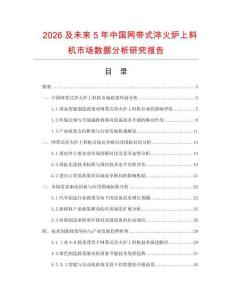 2026及未來5年中國網帶式淬火爐上料機市場數據分析研究報告
