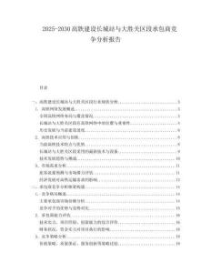 2025-2030高鐵建設長城站與大勝關區(qū)段承包商競爭分析報告