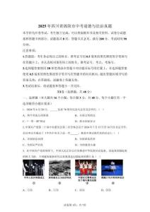 2025年四川省綿陽(yáng)市中考道德與法治試卷真題（含答案詳解）