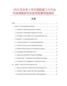 2025及未來5年中國膽維丁片行業(yè)市場調查研究及投資前景預測報告